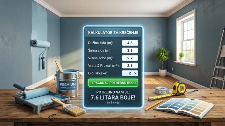 Kalkulator za izračunavanje koliko je boje potrebno za krečenje